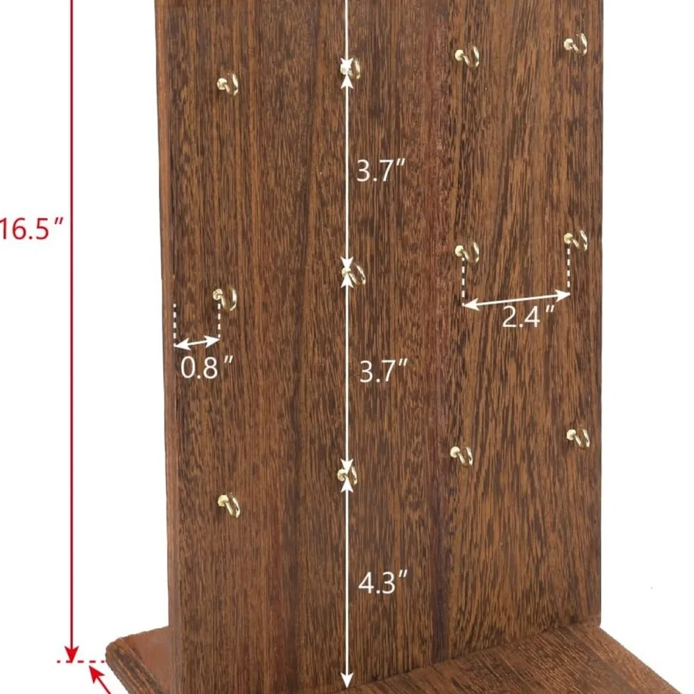 Wooden Jewelry Organizer with Hooks - Picture 6 of 6